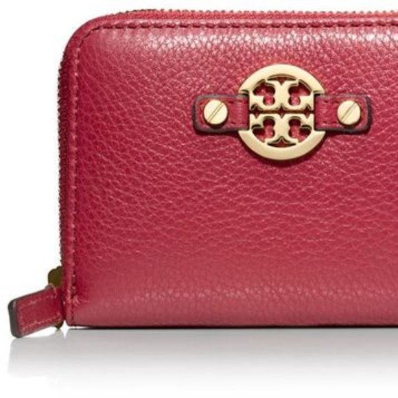 Tory Burch Auburn Red Amanda Zippy Coin Case - Picture 7 of 8